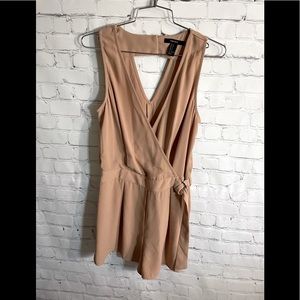 Forever21 v-neck beige romper size Small NWOT